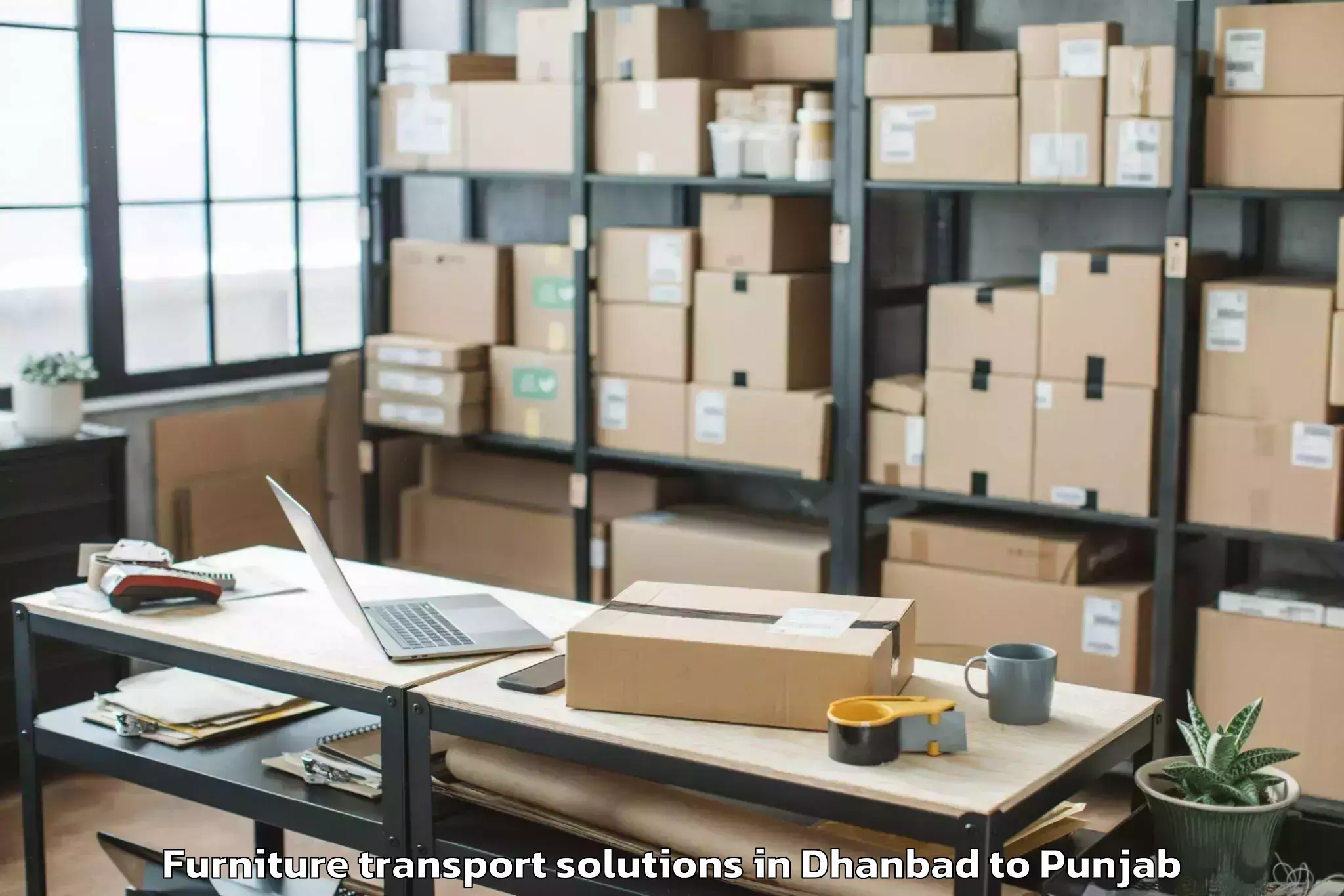 Dhanbad to Qadian Furniture Transport Solutions